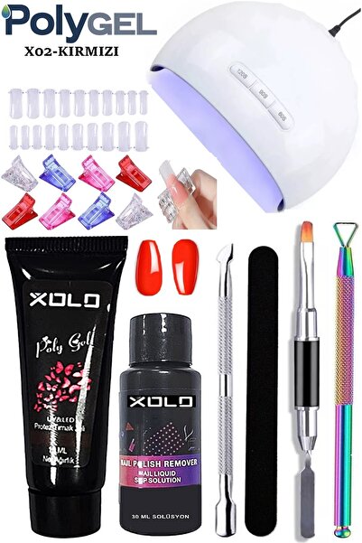 xolo 32 Parça Evde Poli jel Yapma Seti Poligel Kalıcı Oje Tırnak Yapma Trend ...