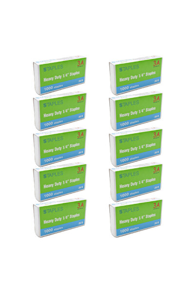 3A 24/6 Zımba Teli Gümüş 1000 li 10 Kutu(10.000 Adet) Kod:1197