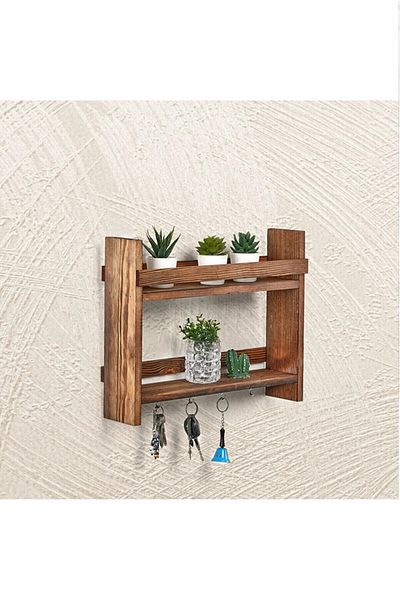 edcoy toptan Wooden Decorative Kitchen Shelf Spice Rack Walnut