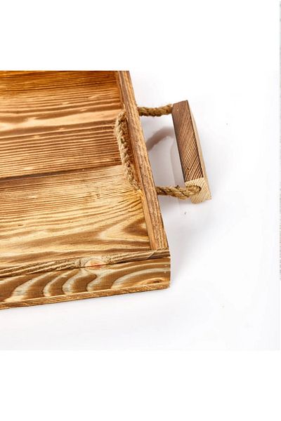 edcoy toptan Serving Tray with Wooden Handles