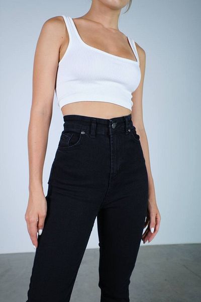 Geppetto High Waist Power Lycra - Mila Black Mom Jean Jean pentru femei