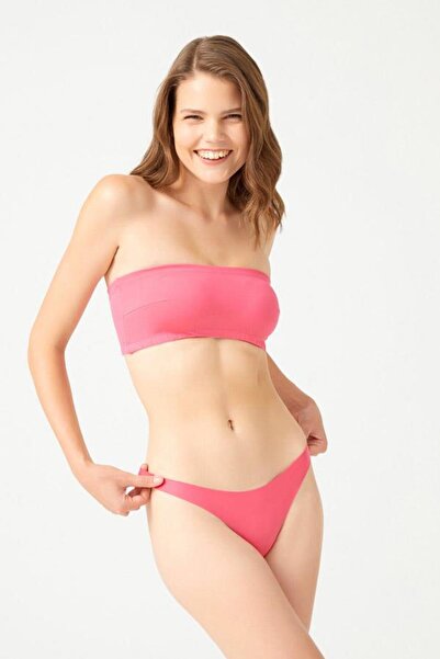 Cottonhill Straplez Crop Top Büstiyer Pembe