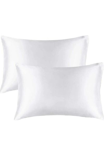ANT HOME TEKS ANT Silk Satin 50x70 Cm Pillowcase 2Pcs Hairpin Curly Hair WHITE 2Pcs
