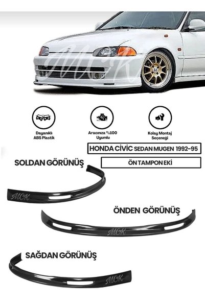 Honda Civic Vtec 2 92-95 Sedan Mugen Ön Ek (PLASTİK)