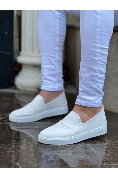 BZ Moda B114 Bt Lace-Up Ορθοπεδική Σόλα Πλεκτά Ανδρικά Κλασικά Παπούτσια Λευκά