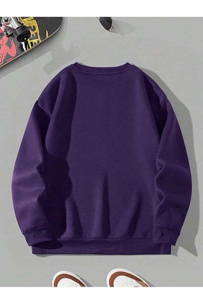 Mad&Calf Φούτερ Unisex Crew Neck Love Printed Oversize Loose Cut Fleece φούτερ