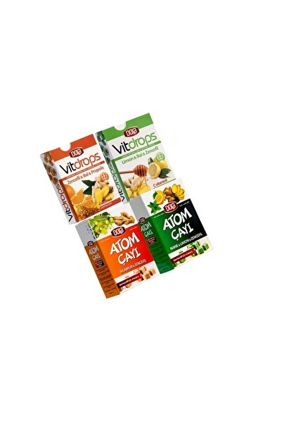 Dola Vitdrops Boğaz Pastili & Atom Çay Paketi 4'lü Set
