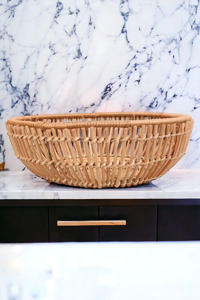 oceanpoint Rattan Plate Special Design Natural Presentation Organizer Nordic Decorative Plate 30x10CM