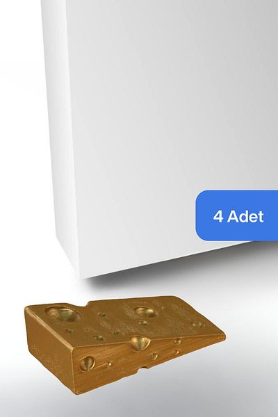 Evene Gold Color Decorative Door Stopper - 4 Pieces Model 6, Holder and Stopper