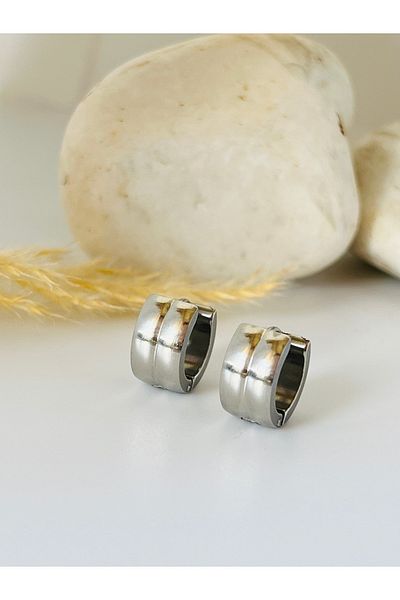 KOALA COMPANY STEEL SILVER COLOR HOOP EARRING 1 CM