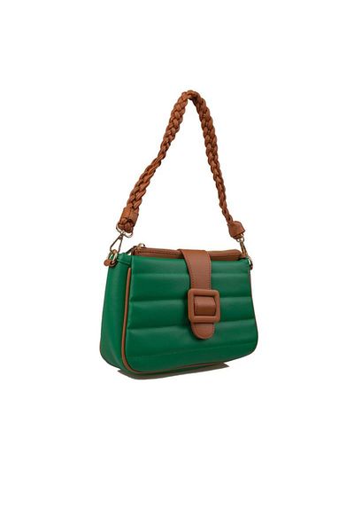 Levidor Women's Sporty Shoulder Bag with Green Magnet Belt