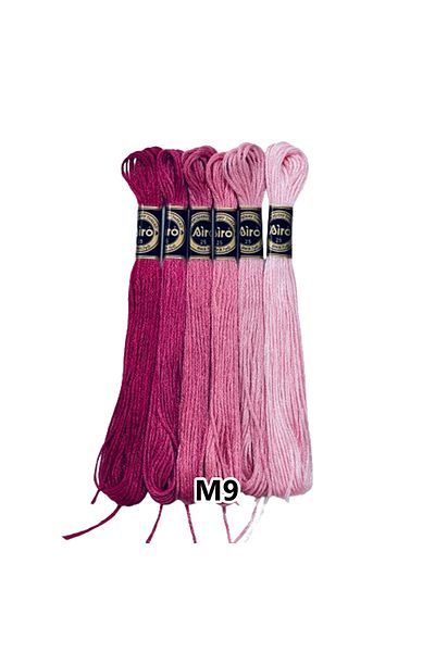 EleganTShoP Airo Muline Etamine Cotton Embroidery Thread Set of 6