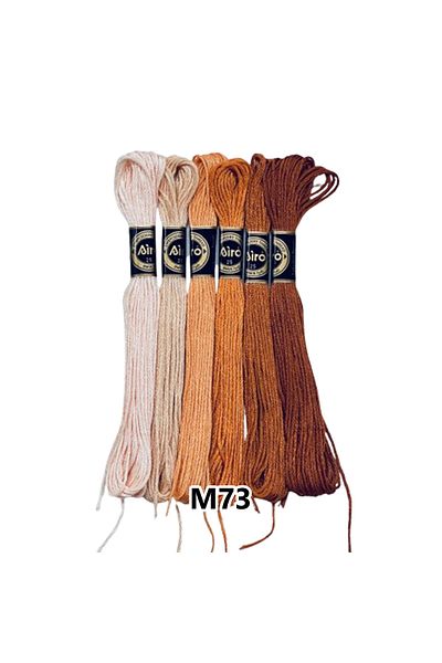 EleganTShoP Airo Muline Etamine Cotton Embroidery Thread Set of 6