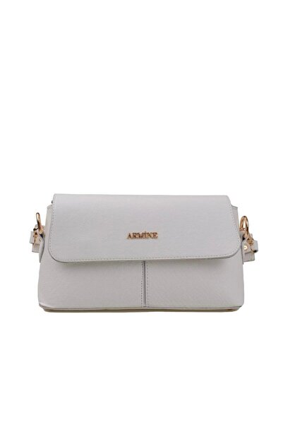 Armine White Plain Women's Medium Size Classic Handbag