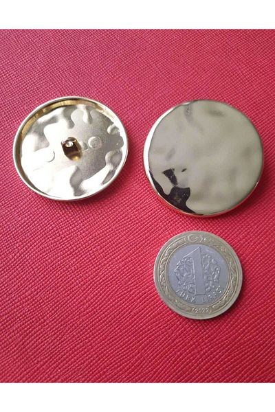 İMREN AKSESUAR custom design light gold hanger coated metal button 4 cm 1 pack 2 pcs