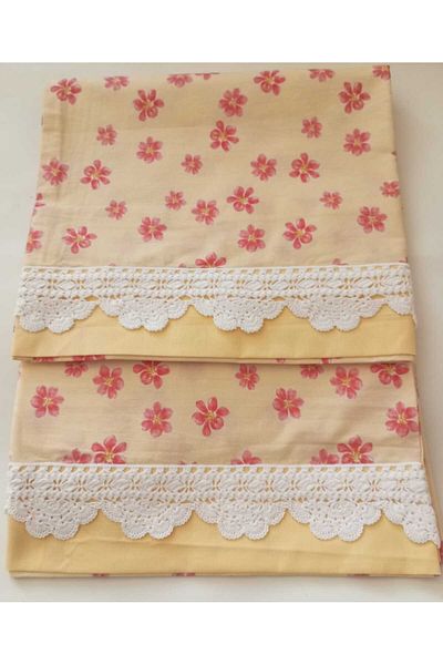 Loyal Friend Store Възглавница 2 бр. памучен плат и дантела 50x70