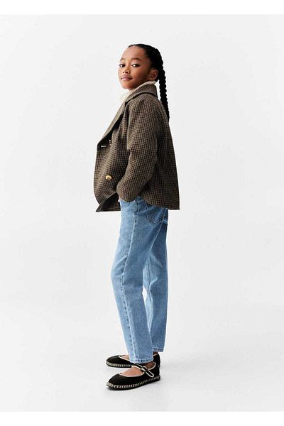 MANGO Kids Stilvoller Mantel mit Hahnentrittmuster