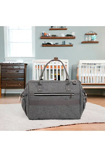 Sahra Elegance Leke Tutmaz Su Geçirmez Termal Bölmeli Anne Bebek Bakım Askılı Omuz Ve El Çantası