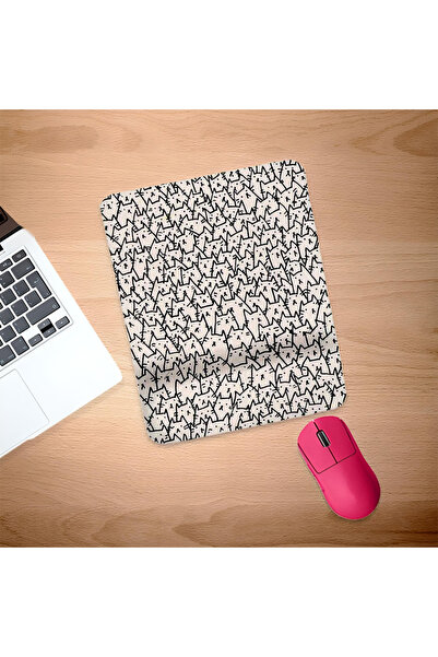 UcuruStore Μαύρο Linear Cats Ορθογώνιο Mouse Pad με Υποστήριξη Ολόκληρου του ...