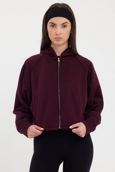 LAMODEMAPASS Къс суитшърт от полар ALIA Claret Red
