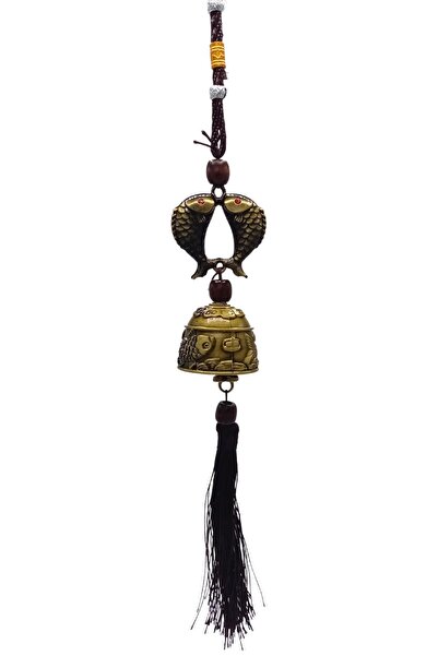 Dünyadan Hediyeler Çin Feng Shui Şans ve Bereket Metal Koi Balık Çan 35 cm