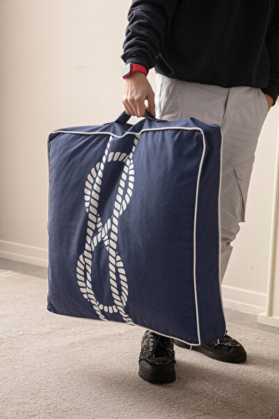 Ottoson EVOTTO HOME DEKORATİF ÇOK AMAÇLI AYNALI KARE 60X60 MARİN YER MİNDERİ