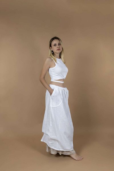 SARE ERKMEN Linen Skirt