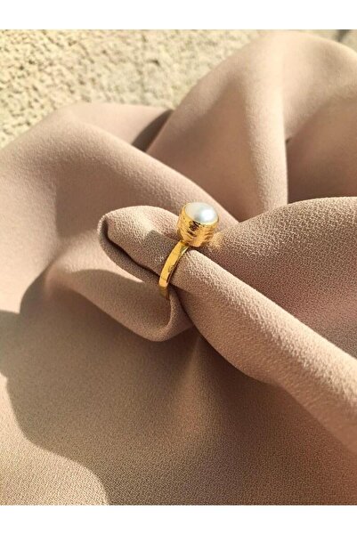 MiracleLivesGiftShop Mini İnci Yüzük, Doğal İnci Kadın Yüzük, Altın Kaplama Yüzük