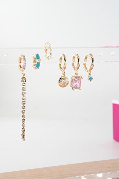 By Zeyna Aksesuar مجموعة أقراط نسائية من سلسلة Vip بتصميم خاص من حجر الزركون ...