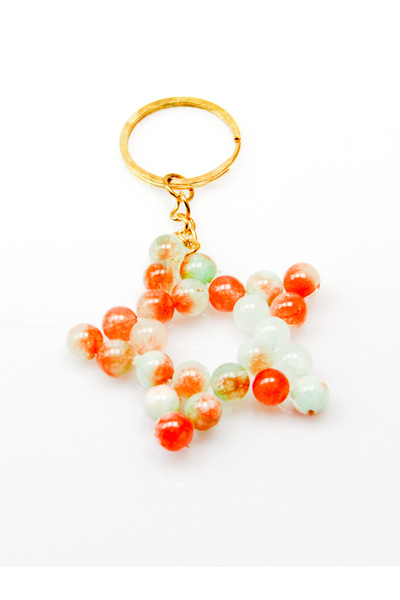 Natural Stone Jade Natural Stone Star Shaped Keychain