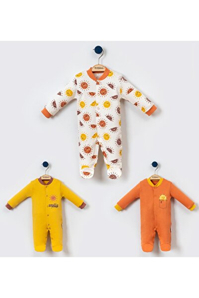 Bebelove Baby Sun Figure Themed Triple Booties Jumpsuit