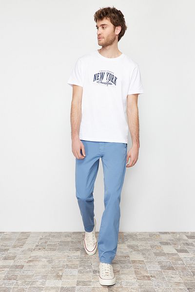 Trendyol Collection Světle modré kalhoty Slim Fit Chino - TMNAW24PL00000