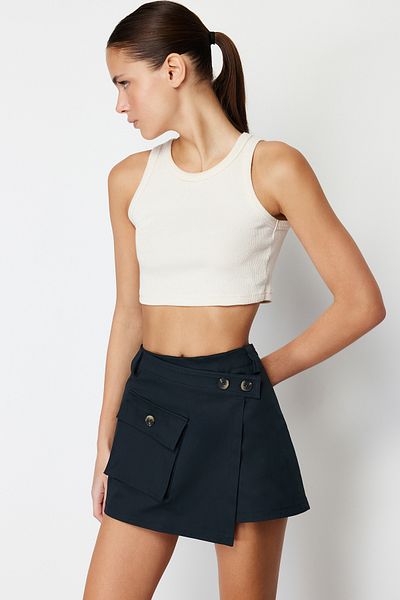 Trendyol Collection Navy Blue Pocket Detailed Woven Shorts szoknya TWOSS23SR00320