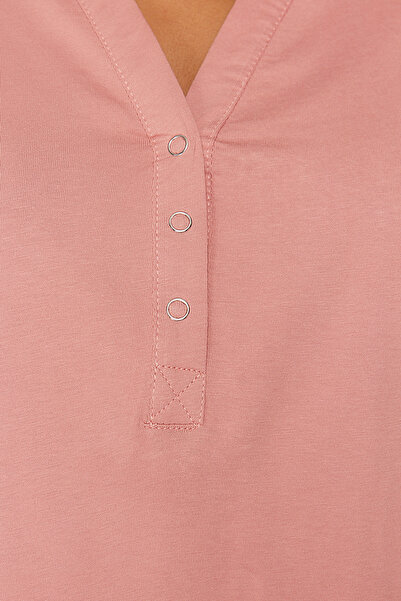 Trendyol Curve Szárított rózsa kötött hálóing TBBSS24CH00006