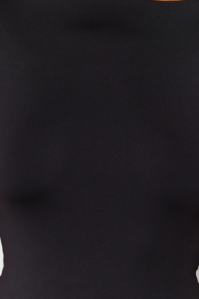 Trendyol Collection Černý přiléhavý člun / tělo-sedící člun Krk Flexibilní patentka Pletené tělo TWOSS24BD00029