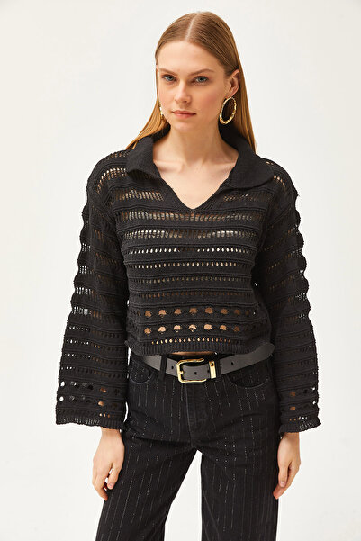 Olalook Dámská sezónní úpletová halenka s límečkem Polo BLZ-19002504