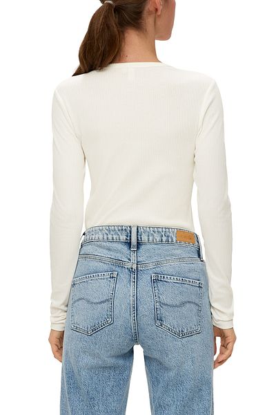 QS by s.Oliver Langarmshirt mit Rippstruktur