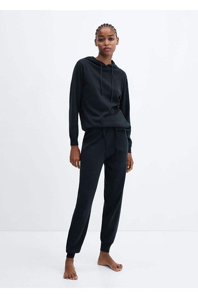MANGO Woman Cotton And Linen Hooded Pajamas Sweatshirt