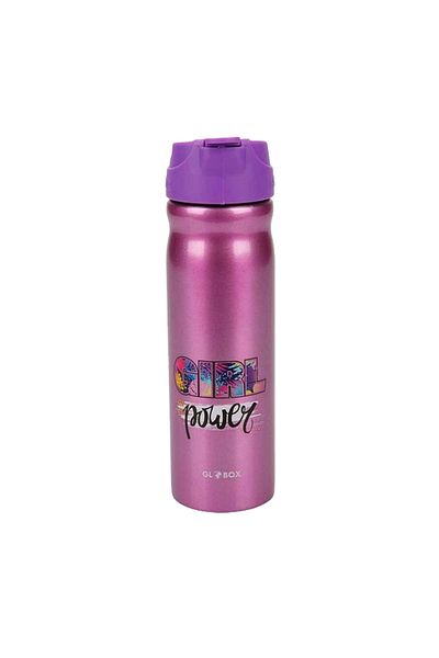 Globox 1140 Printed Steel Flask 500 ml - Girl Power - Purple
