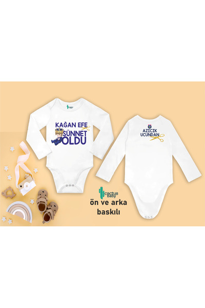 CACTUS COLLECTION CACTUS Baby MAŞALLAH SÜNNET KIYAFETİ UZUN KOLLU Bebek Body Zıbın