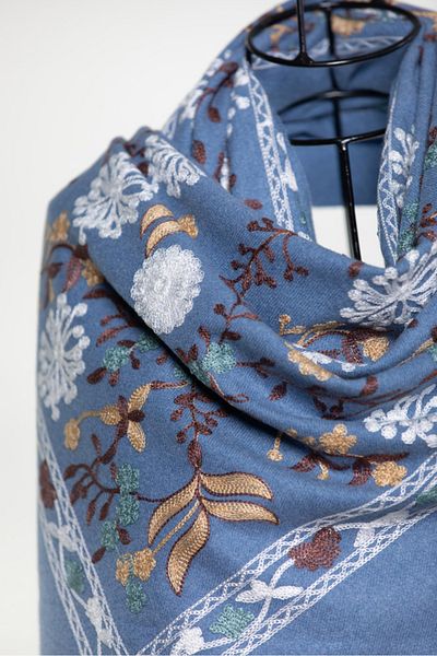 MAWLANA CASHMERE & SILK ŞAL BRODAT CASHMIR MODAL