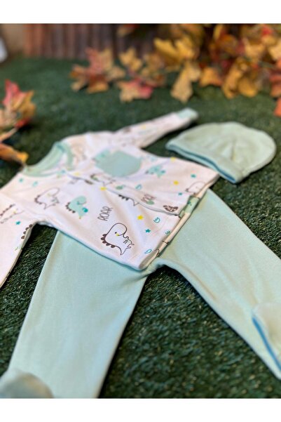 Aziz Bebe 3-Piece Set Boy Green Ecru