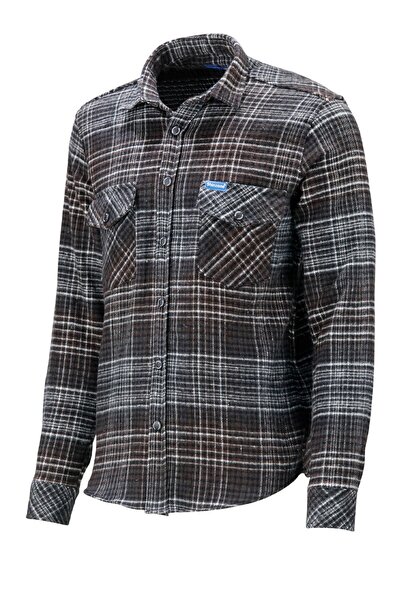 Shinzone Erkek Ragular Fit Çift Cep Çıtçıtlı Oduncu Kahve Ekose Gömlek