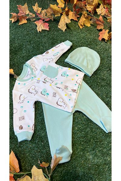 Aziz Bebe 3-Piece Set Boy Green Ecru