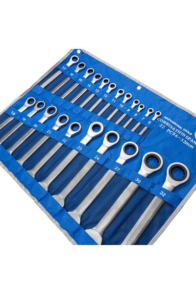 Titi 6125 Ratchet Combined Wrench Set 6-32mm 22 Pieces (With Cloth Bag)
