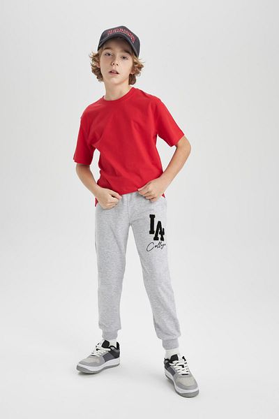 DeFacto Boy's Red Crew Neck Short Sleeve School T-Shirt K1687A624Sm