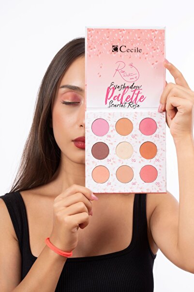 Cecile Rose Water Make Up Eyeshadow Palette Scarlet Rose