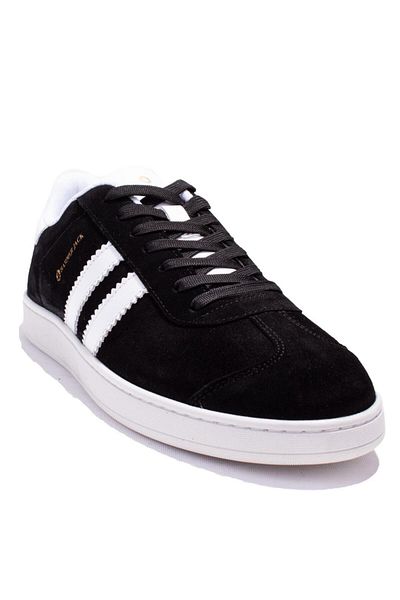 Hammer Jack 10224155 c Pantofi casual din piele pentru bărbați din piele intoarsa alb-negru