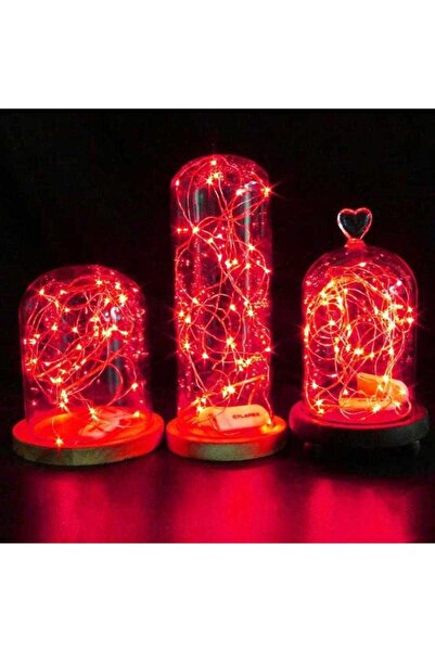 NAHAMİS TRADE 5 Metre Peri Led Kırmızı Renk Pilli Dekoratif Aydınlatma Piller...