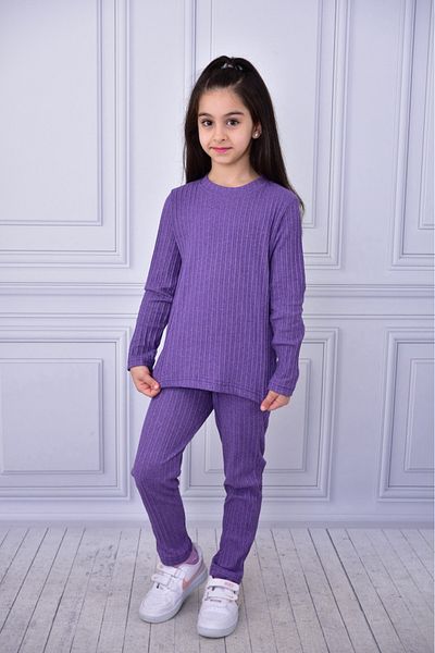 BUUFUU Seasonal Mother Girl Cotton Long Sleeve Chain Braided Top and Bottom Set